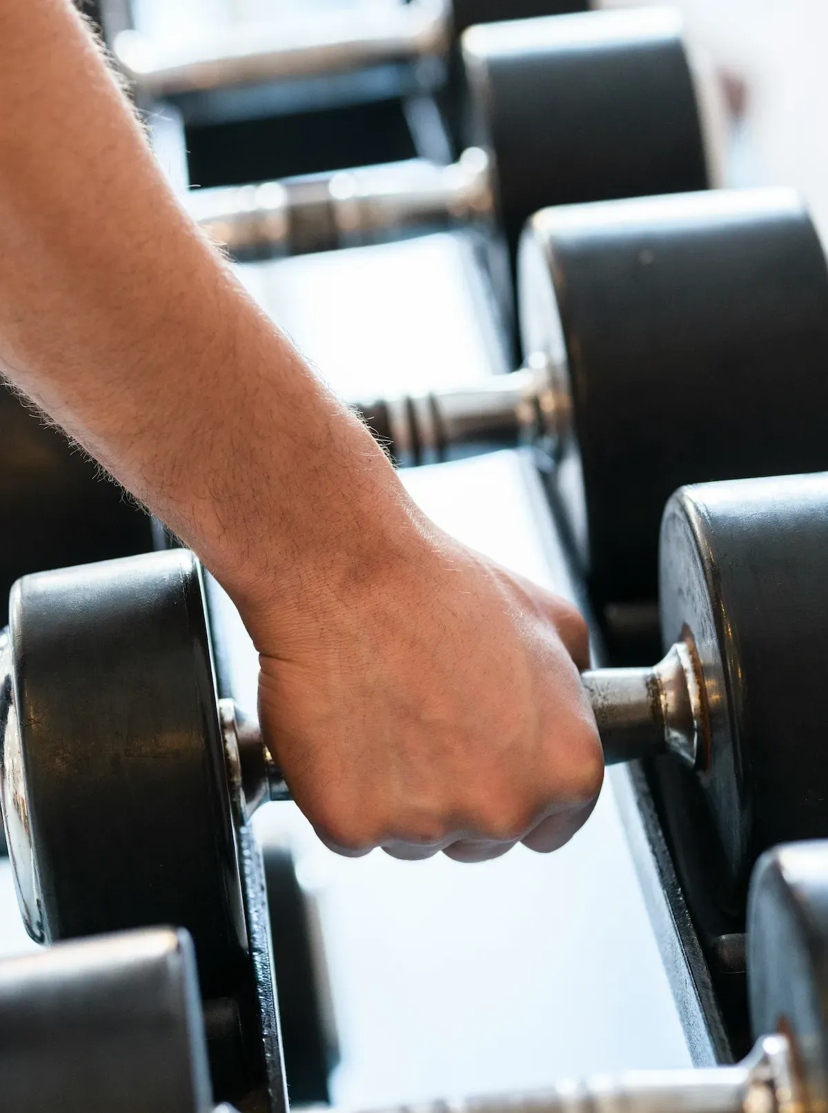 a person lifting weights
